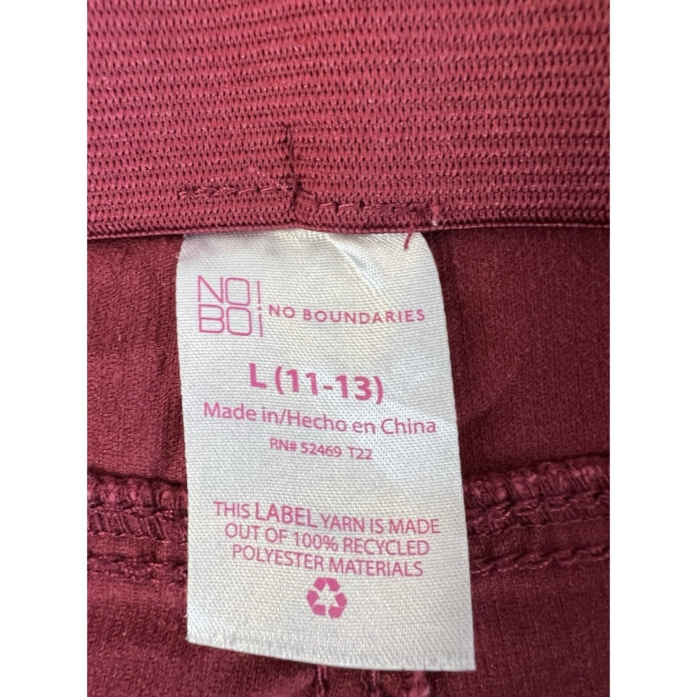 No Boundaries Juniors Red Corduroy High Rise Flare Pants E-Waistband Pull-On L - Picture 6 of 10